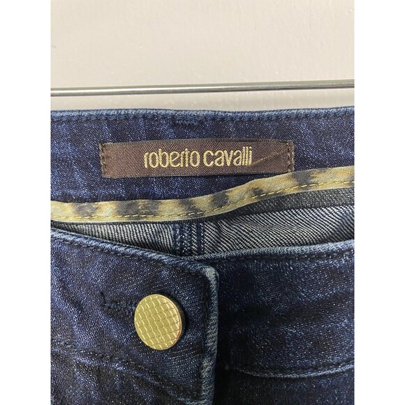 Roberto Cavalli Blue Jeans Denim Straight Leg Stretchy Womens Size 33x38 - Picture 4 of 14